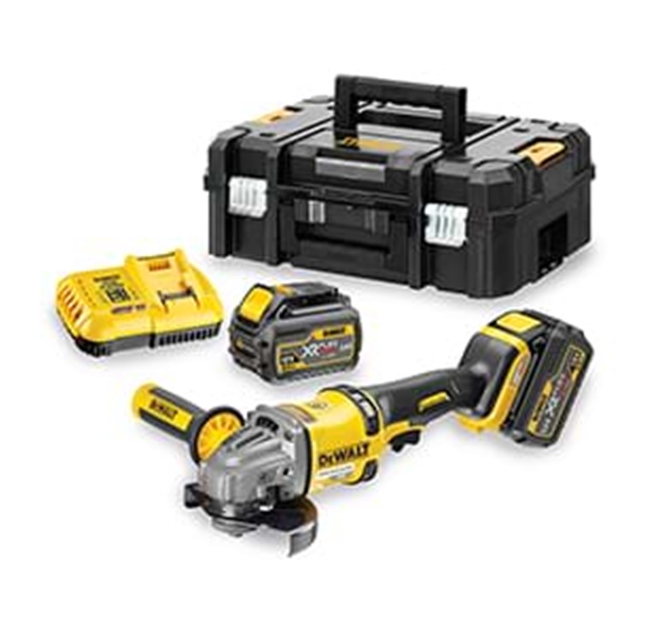 Kulmahiomakoneet - Dewalt 54V XR Flexvolt 125mm Angle Grinder - 2 x 6Ah - DCG414T2-QW