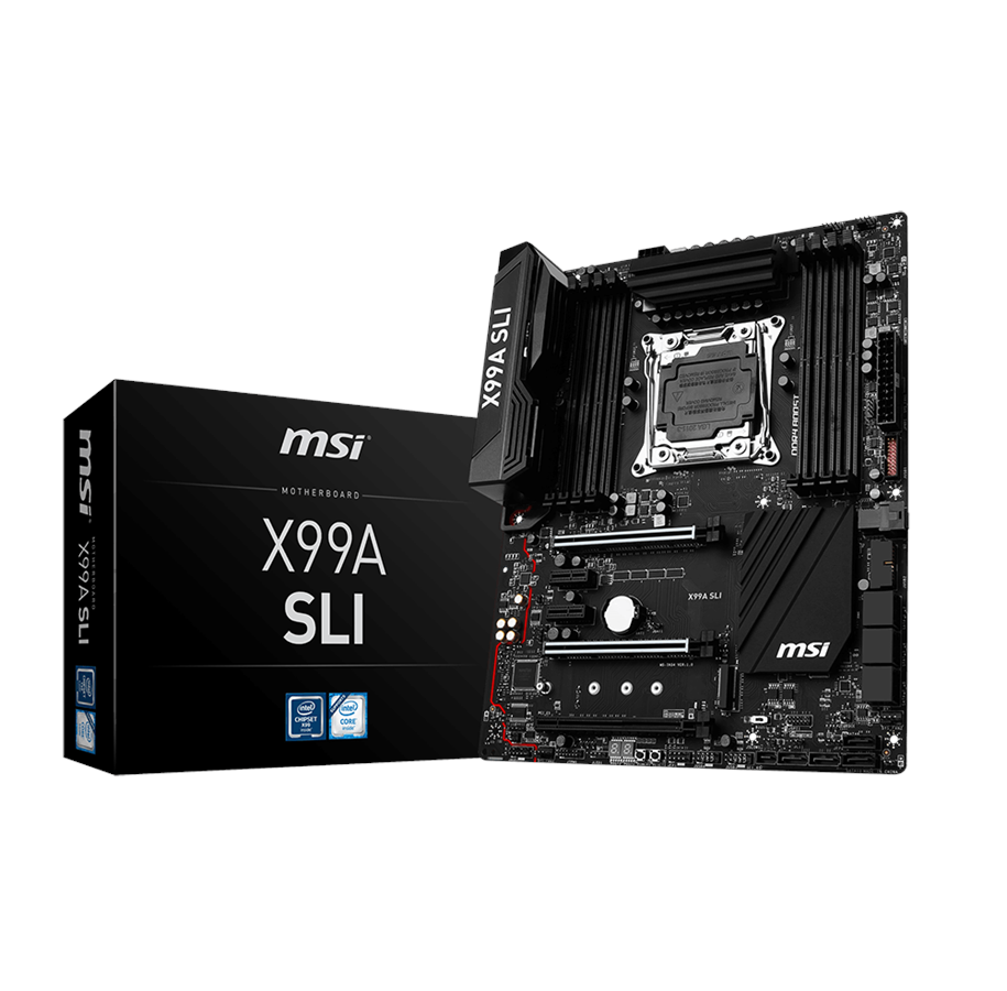 Emolevy - MSI X99A SLI Emolevy - Intel X99 Express - Intel LGA2011-V3 socket - DDR4 RAM - ATX - X99A SLI
