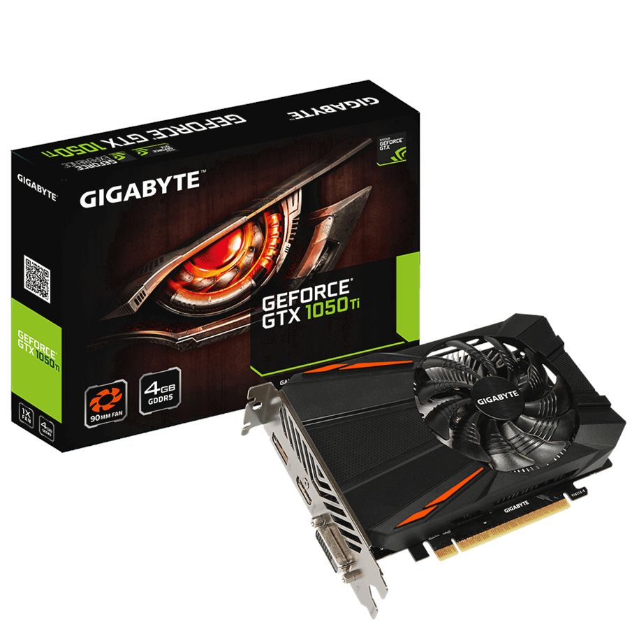 Näytönohjaimet - GIGABYTE GeForce GTX 1050 Ti - 4GB GDDR5 RAM - Näytönohjaimet - GV-N105TD5-4GD