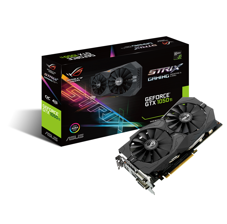 Näytönohjaimet - ASUS GeForce GTX 1050 Ti OC - 4GB GDDR5 RAM - Näytönohjaimet - 90YV0A30-M0NA00