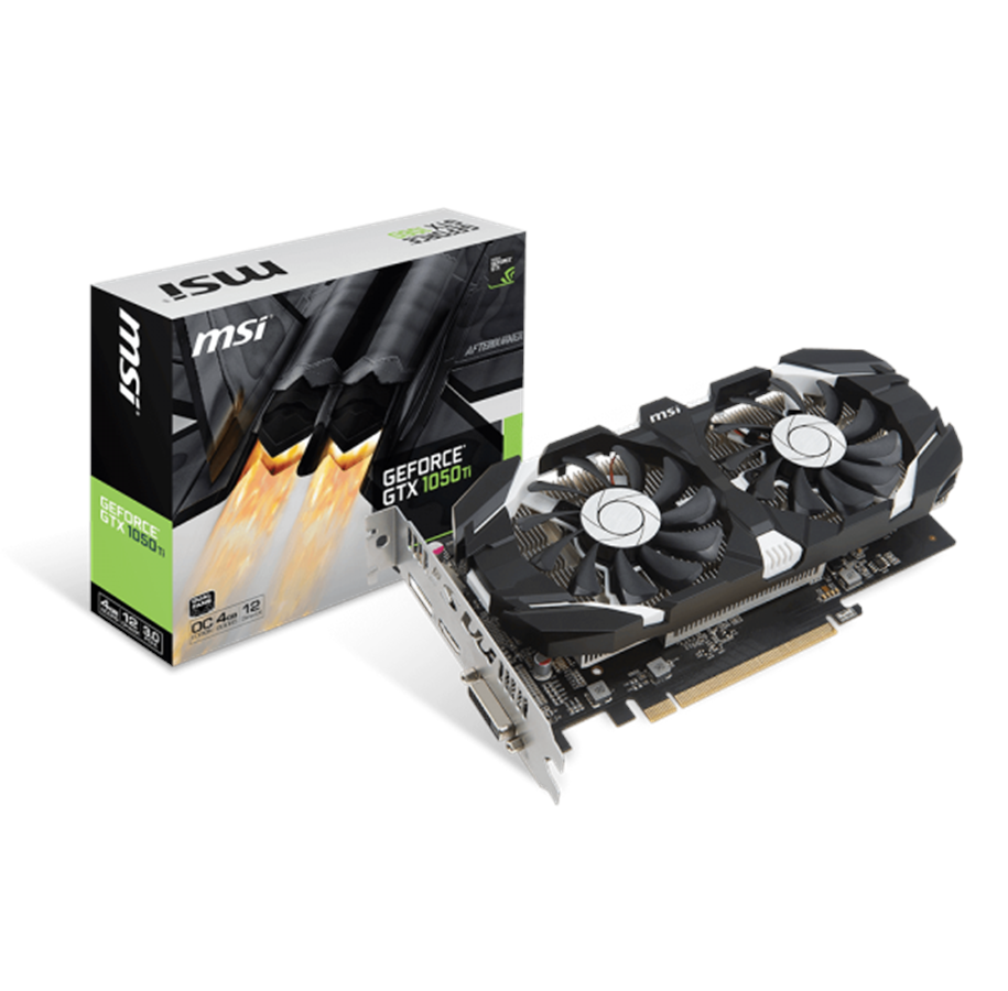 Näytönohjaimet - MSI GeForce GTX 1050 Ti T OC - 4GB GDDR5 RAM - Näytönohjaimet - GTX 1050 Ti 4GT OC