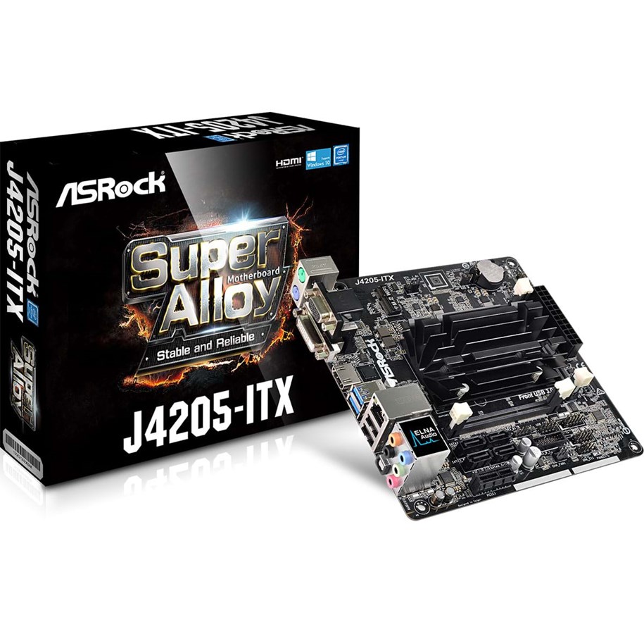 Emolevy - ASRock J4205-ITX Emolevy - Intel Apollo Lake - Intel Onboard CPU socket - DDR3L (Low Voltage) RAM - Mini-ITX - J4205-ITX