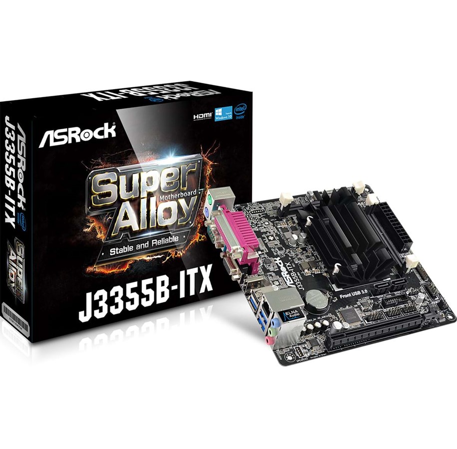 Emolevy - ASRock J3355B-ITX Emolevy - Intel Apollo Lake - Intel Onboard CPU socket - DDR3L (Low Voltage) RAM - Mini-ITX - J3355B-ITX
