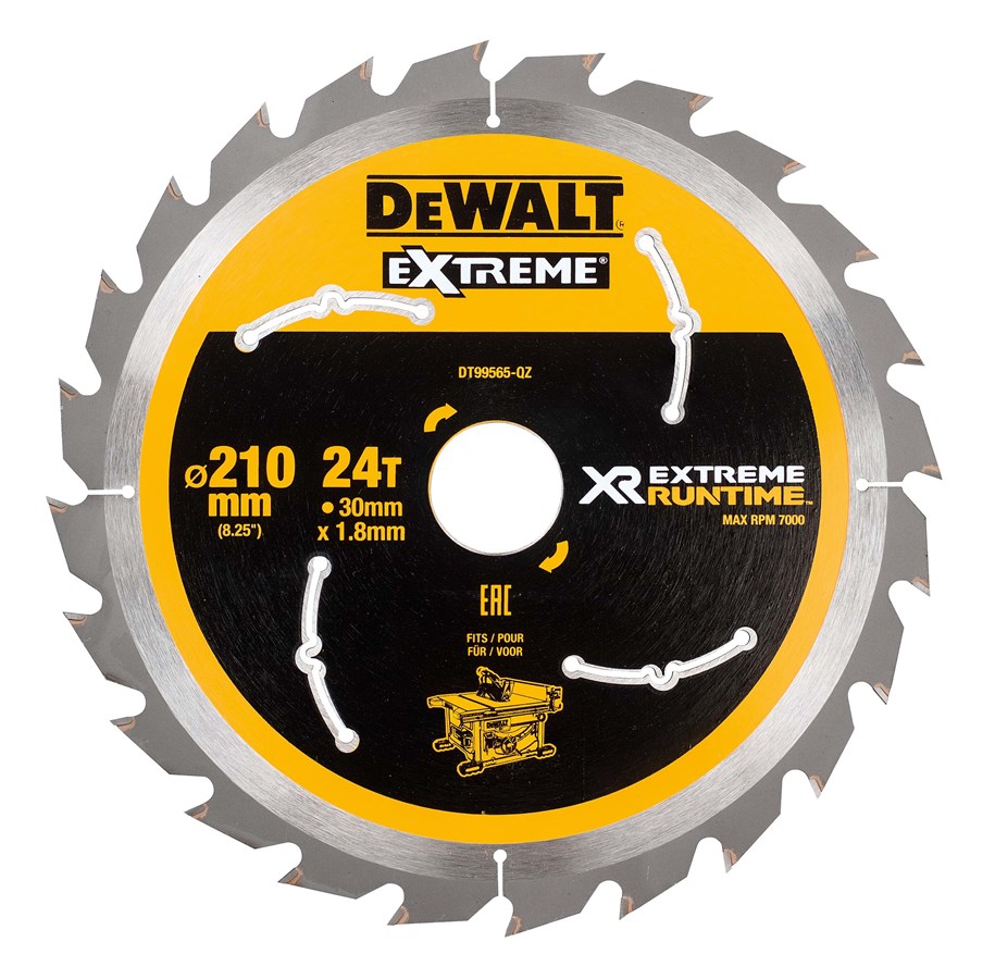 Pyörösahat - Dewalt Extreme Runtime Circular Saw Blade 210mm Bore 30mm 24T - DT99565-QZ