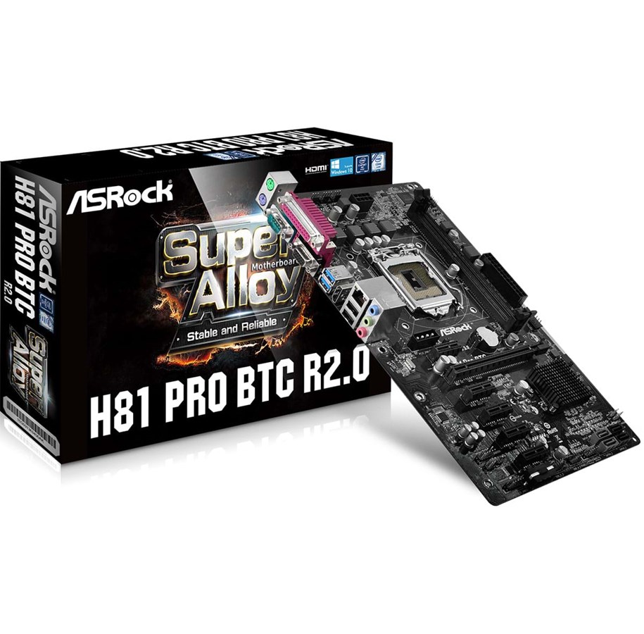 Emolevy - ASRock H81 Pro BTC Emolevy - Intel H81 Express - Intel LGA1150 socket - DDR3 RAM - ATX - H81 PRO BTC R2.0