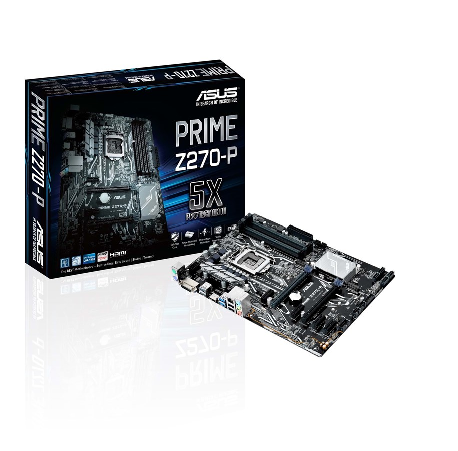 Emolevy - ASUS PRIME Z270-P Emolevy - Intel Z270 - Intel LGA1151 socket - DDR4 RAM - ATX - 90MB0SY0-M0EAY0