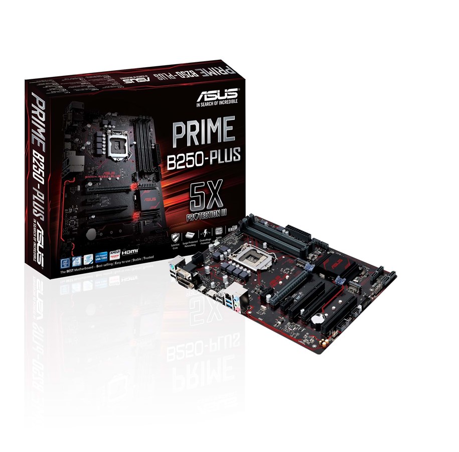 Emolevy - ASUS PRIME B250-PLUS Emolevy - Intel B250 - Intel LGA1151 socket - DDR4 RAM - ATX - 90MB0SJ0-M0EAY0