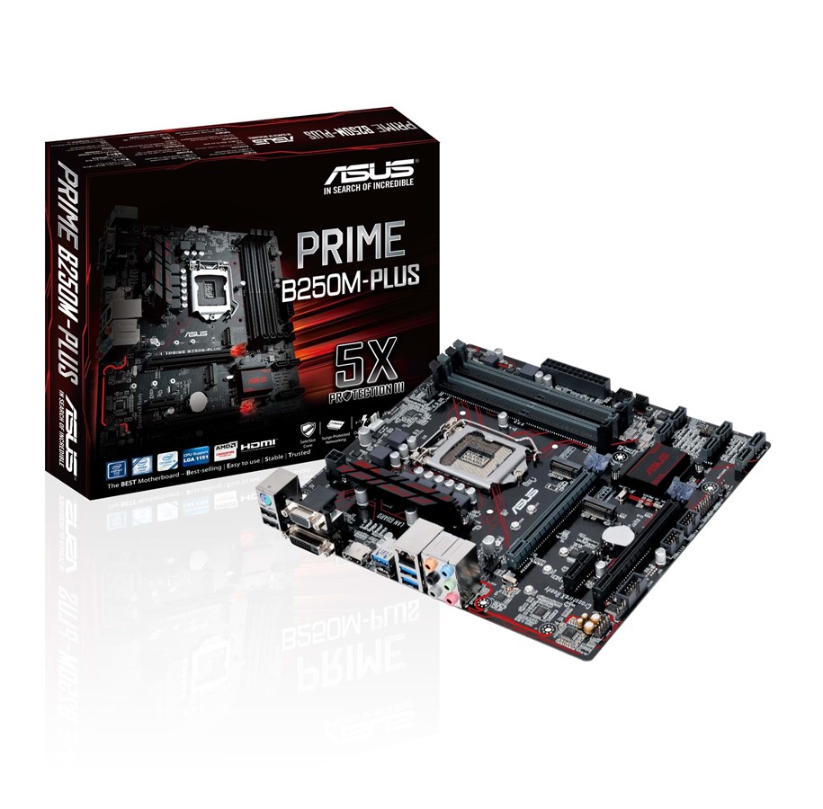 Emolevy - ASUS PRIME B250M-PLUS Emolevy - Intel B250 - Intel LGA1151 socket - DDR4 RAM - Micro-ATX - 90MB0SI0-M0EAY0