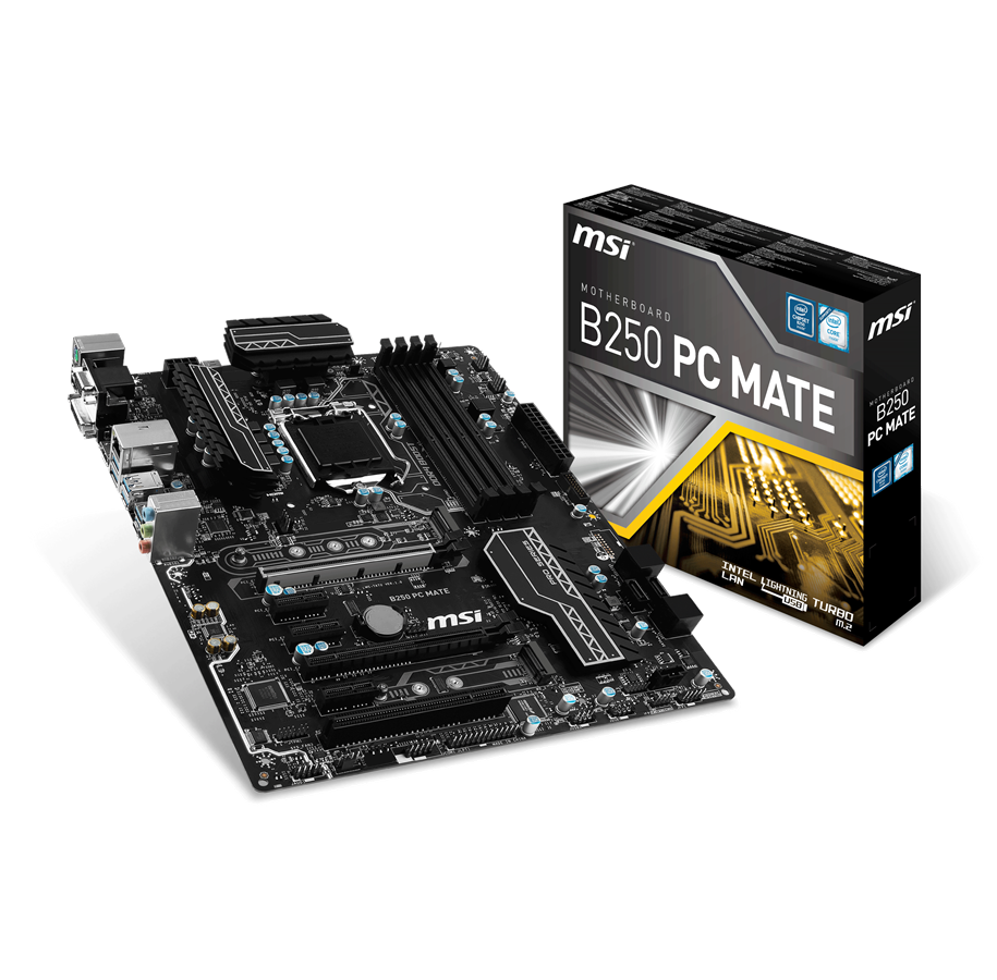 Emolevy - MSI B250 PC MATE Emolevy - Intel B250 - Intel LGA1151 socket - DDR4 RAM - ATX - B250 PC MATE