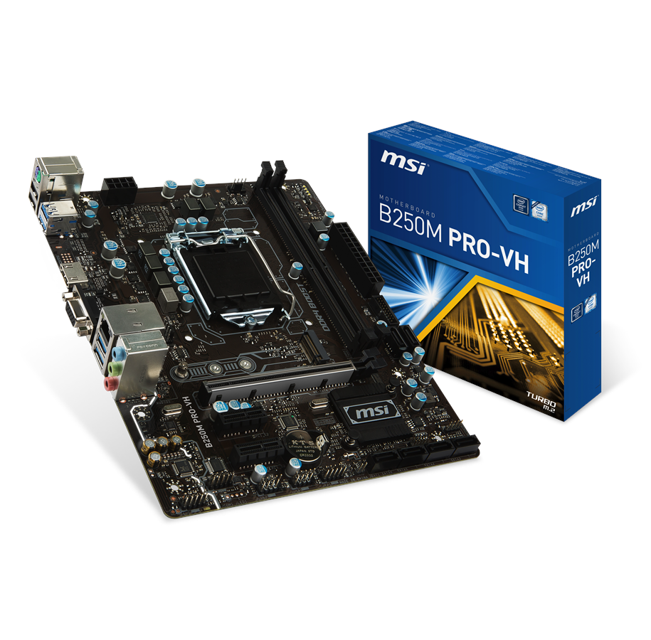 Emolevy - MSI B250M PRO-VH Emolevy - Intel B250 - Intel LGA1151 socket - DDR4 RAM - Micro-ATX - B250M PRO-VH