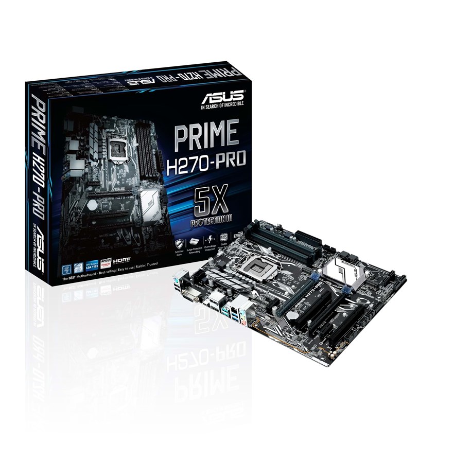Emolevy - ASUS PRIME H270-PRO Emolevy - Intel H270 - Intel LGA1151 socket - DDR4 RAM - ATX - 90MB0SX0-M0EAY0