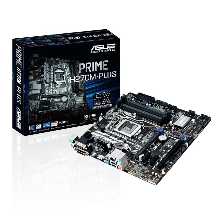 Emolevy - ASUS PRIME H270M-PLUS Emolevy - Intel H270 - Intel LGA1151 socket - DDR4 RAM - Micro-ATX - 90MB0T00-M0EAY0