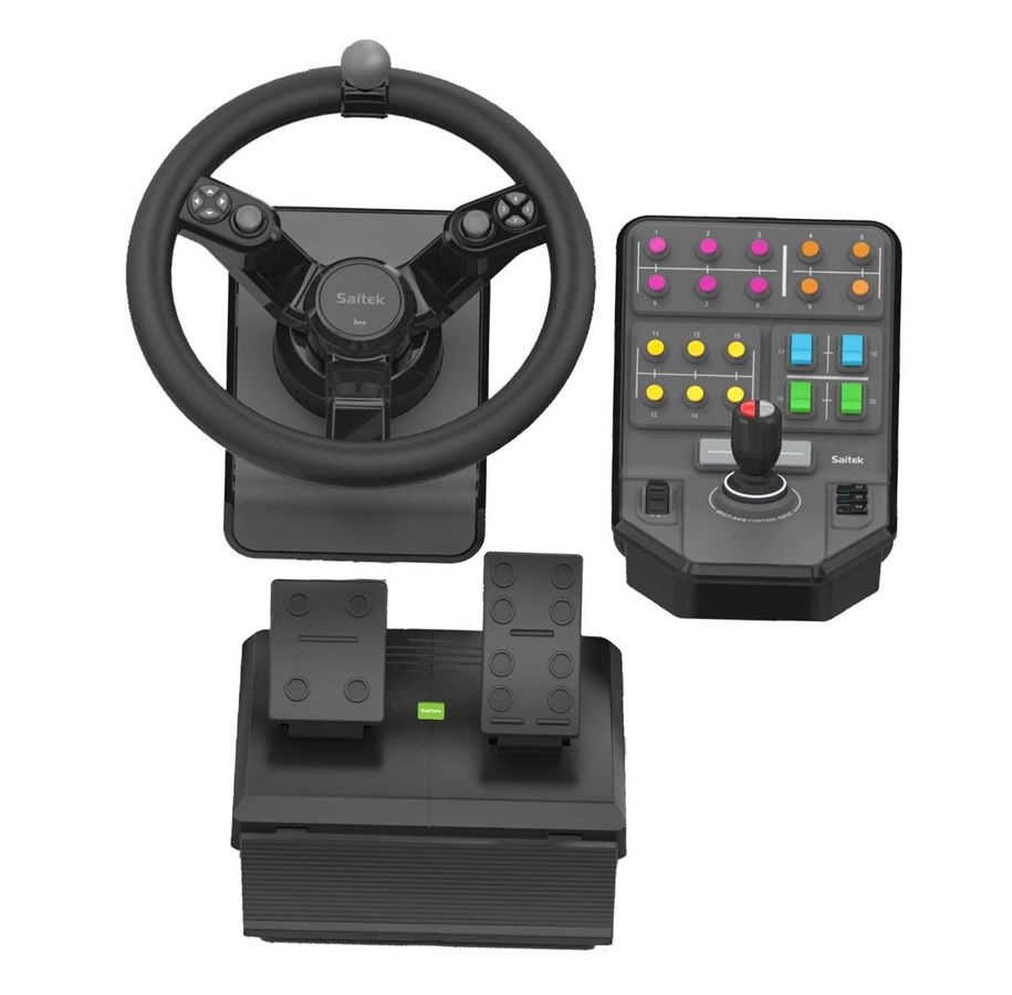 Pelit - lisävarusteet - Logitech G Saitek Farm Sim Controller - Wired Steering wheel & Pedal set - PC - 945-000007