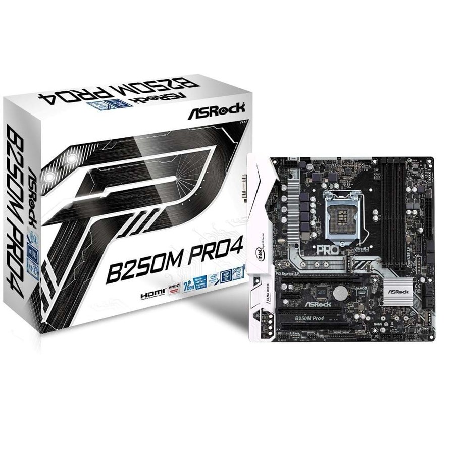 Emolevy - ASRock B250M Pro4 Emolevy - Intel B250 - Intel LGA1151 socket - DDR4 RAM - Micro-ATX - B250M Pro4