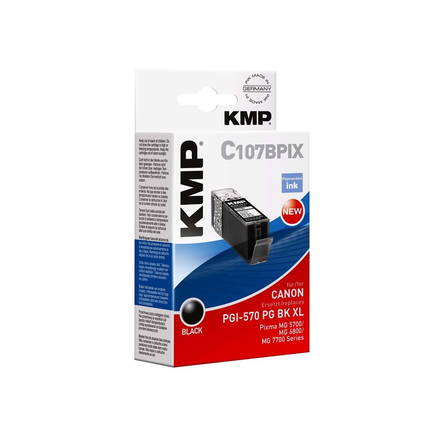 Mustepatruunat, värikasetit ja lisävarusteet - KMP C107BPIX - High Yield - Musta Ink - 1567,0001