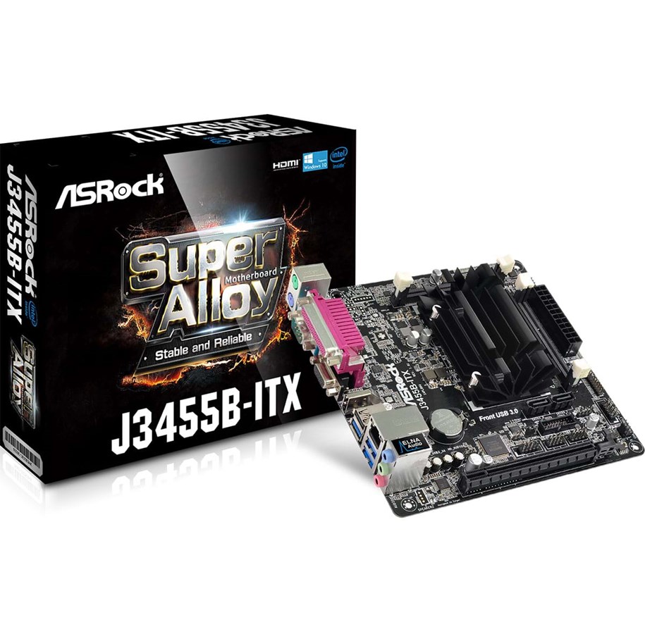 Emolevy - ASRock J3455B-ITX Emolevy - Intel Apollo Lake - Intel Onboard CPU socket - DDR3L (Low Voltage) RAM - Mini-ITX - J3455B-ITX