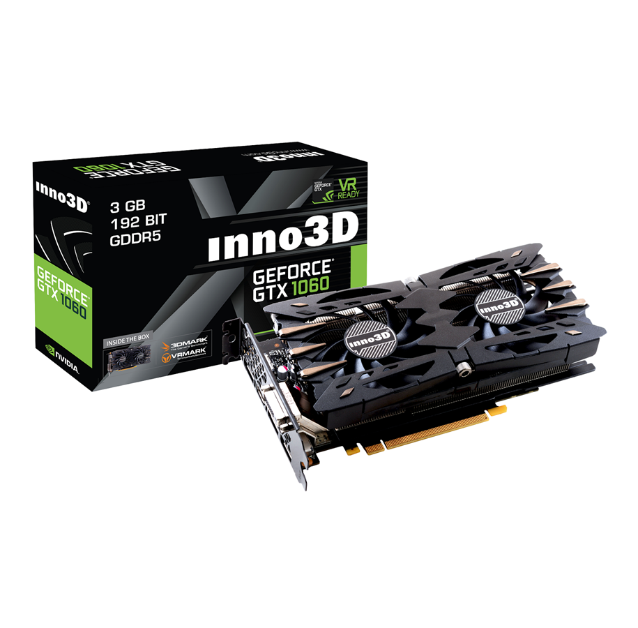 Näytönohjaimet - Inno3D GeForce GTX 1060 - 3GB GDDR5 RAM - Näytönohjaimet - N106F-2SDN-L5GS