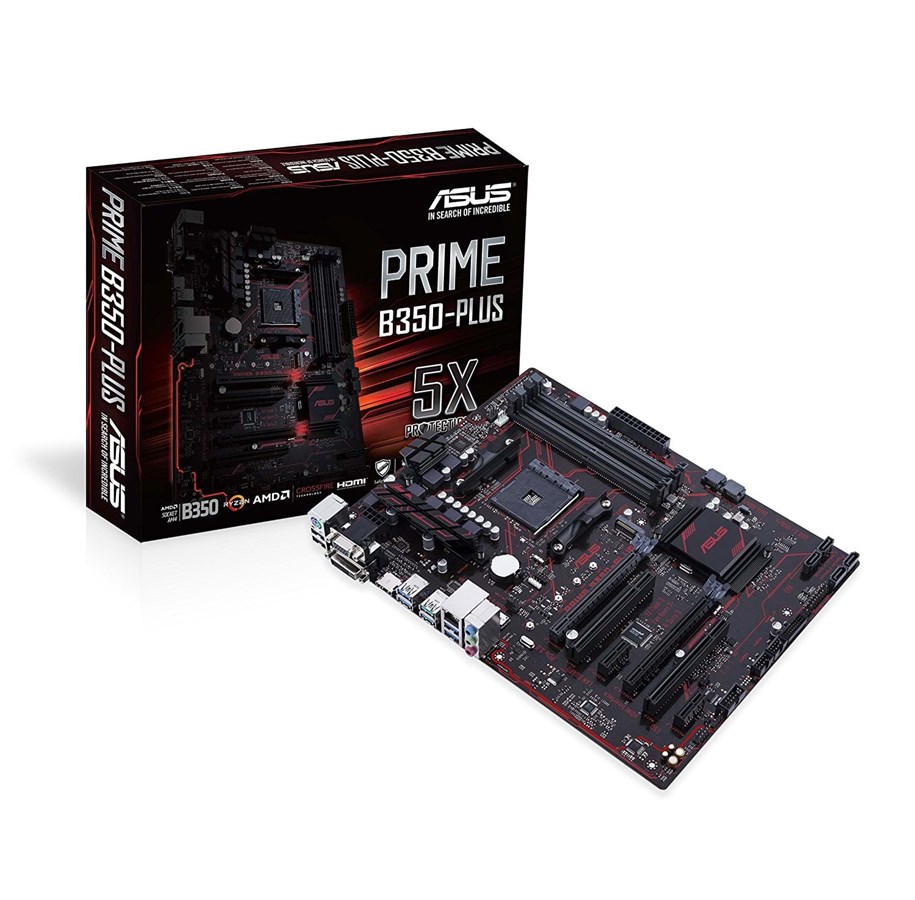 Emolevy - ASUS PRIME B350-PLUS Emolevy - AMD B350 - AMD AM4 socket - DDR4 RAM - ATX - 90MB0TG0-M0EAY0