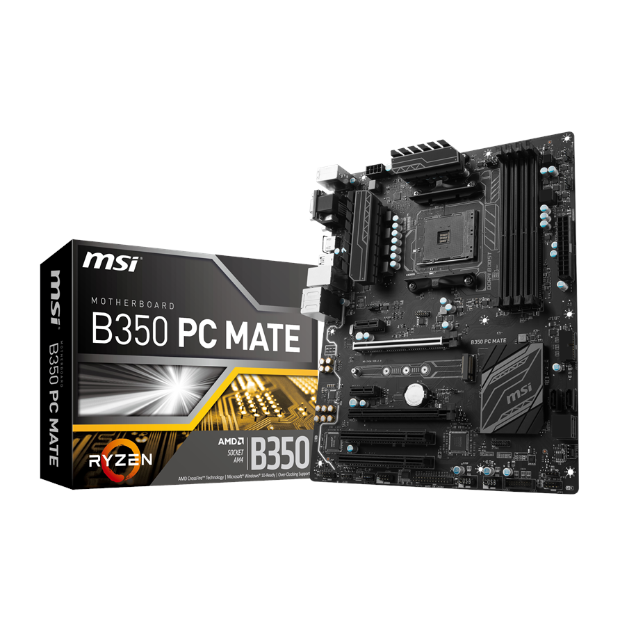 Emolevy - MSI B350 PC MATE Emolevy - AMD B350 - AMD AM4 socket - DDR4 RAM - ATX - B350 PC MATE