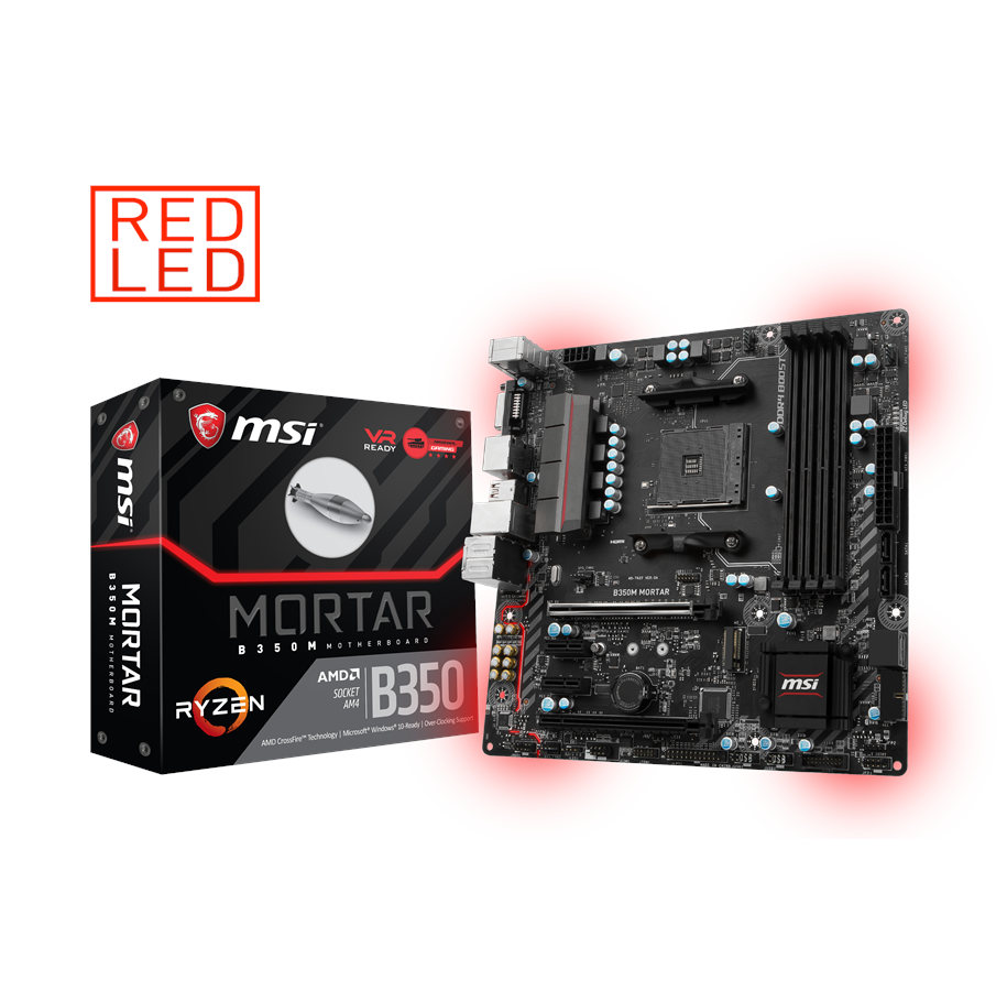 Emolevy - MSI B350M MORTAR Emolevy - AMD B350 - AMD AM4 socket - DDR4 RAM - Micro-ATX - B350M MORTAR