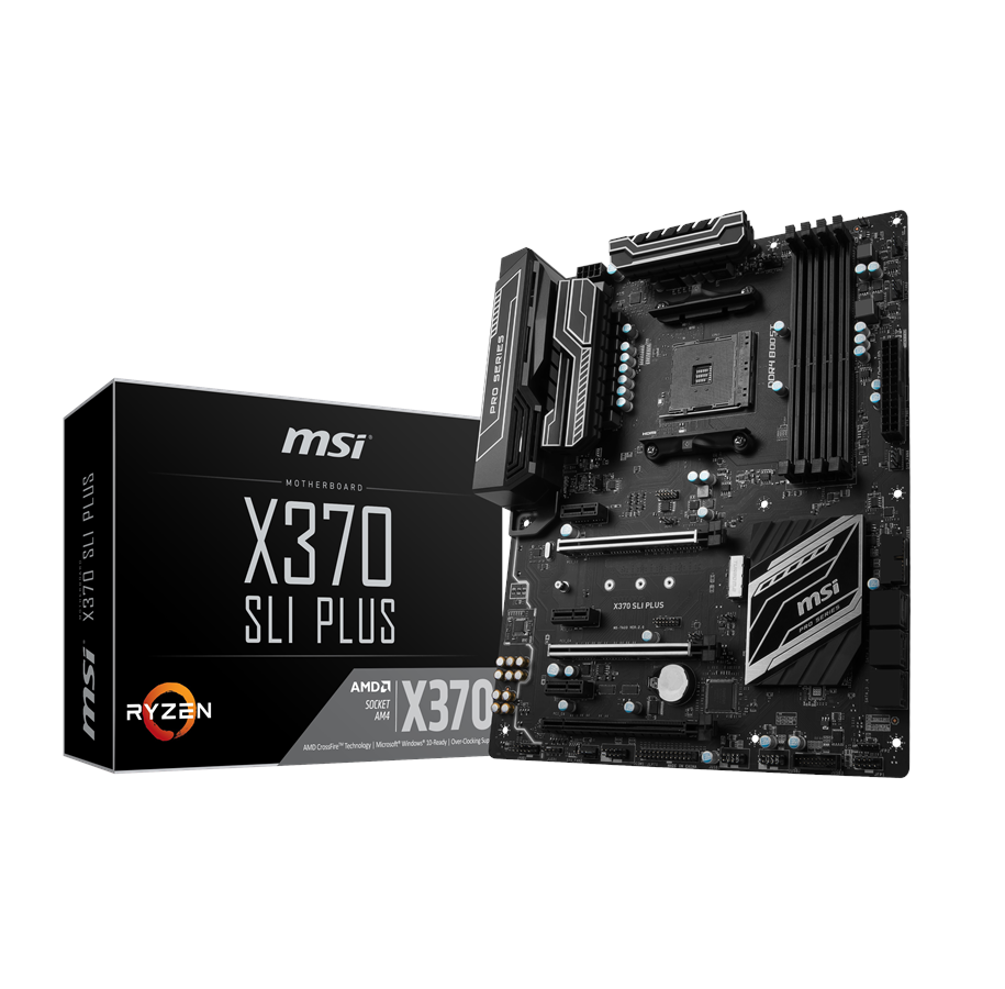 Emolevy - MSI X370 SLI PLUS Emolevy - AMD X370 - AMD AM4 socket - DDR4 RAM - ATX - X370 SLI PLUS