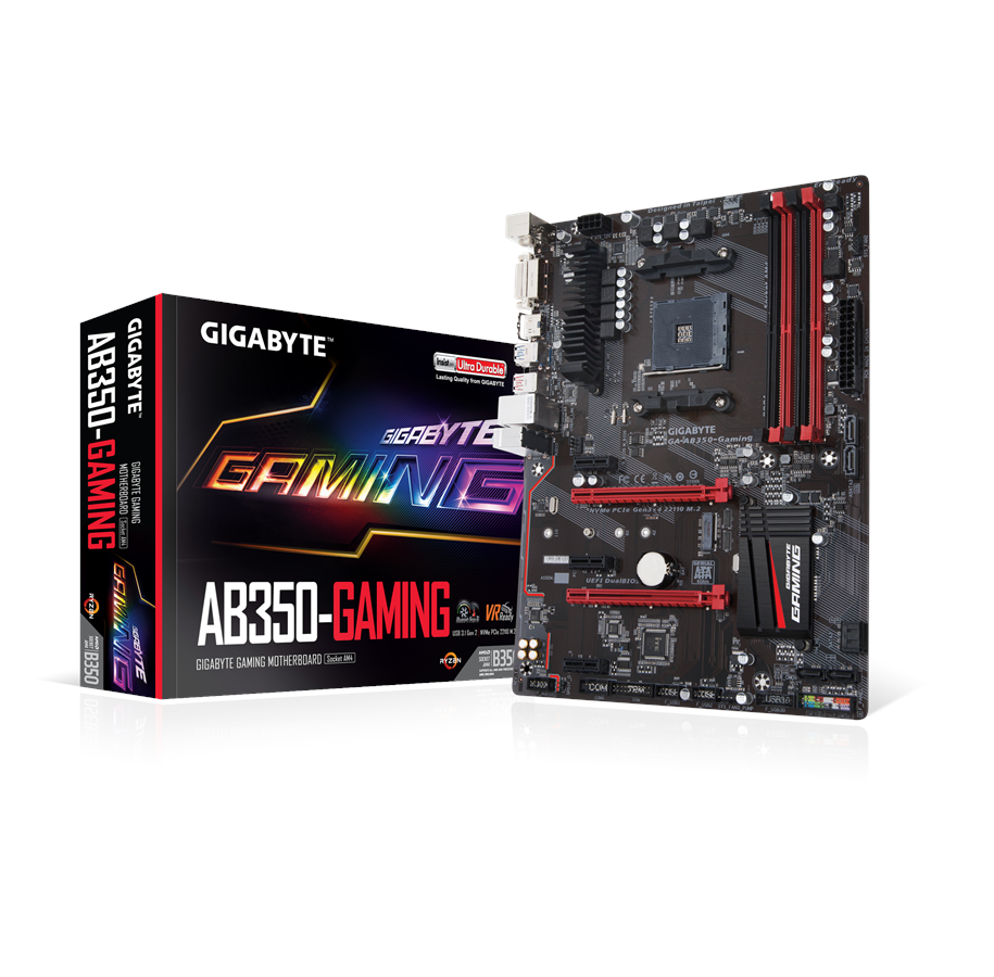 Emolevy - GIGABYTE GA-AB350-Gaming Emolevy - AMD B350 - AMD AM4 socket - DDR4 RAM - ATX - GA-AB350-GAMING