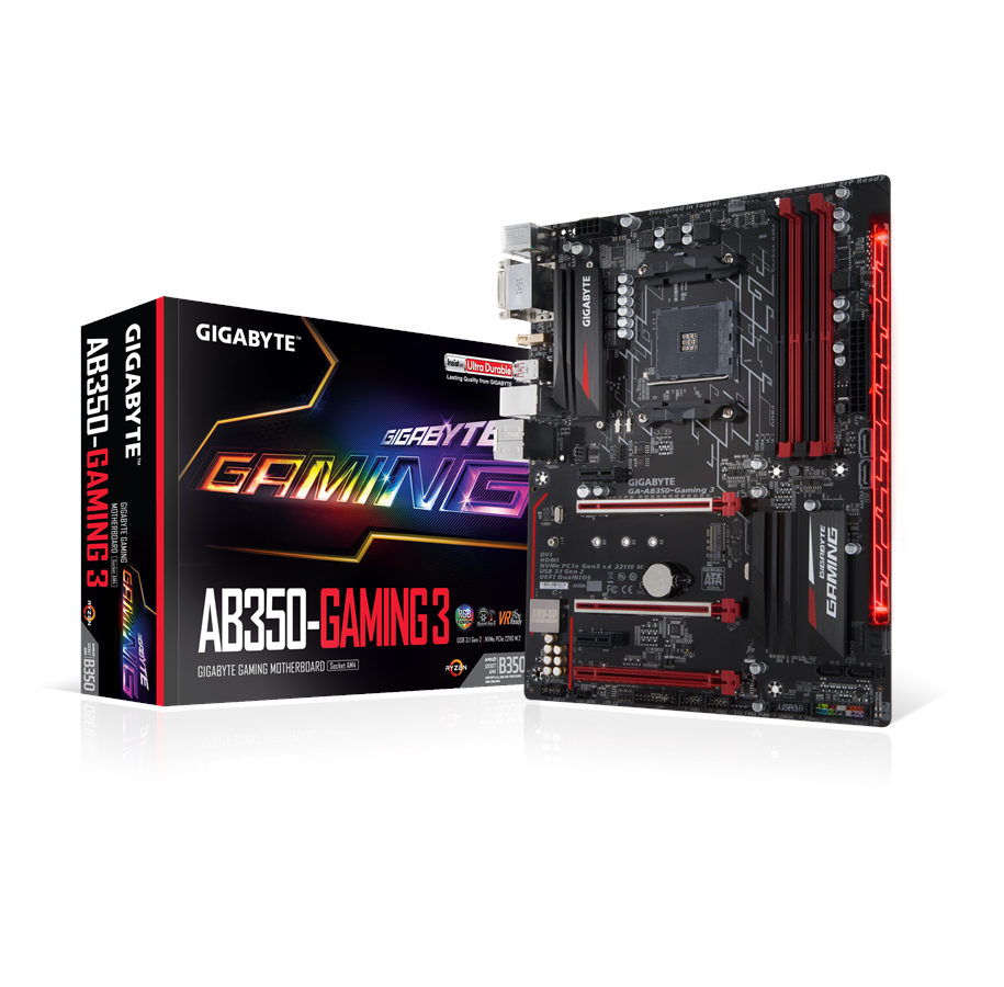 Emolevy - GIGABYTE GA-AB350-Gaming 3 Emolevy - AMD B350 - AMD AM4 socket - DDR4 RAM - ATX - GA-AB350-Gaming 3
