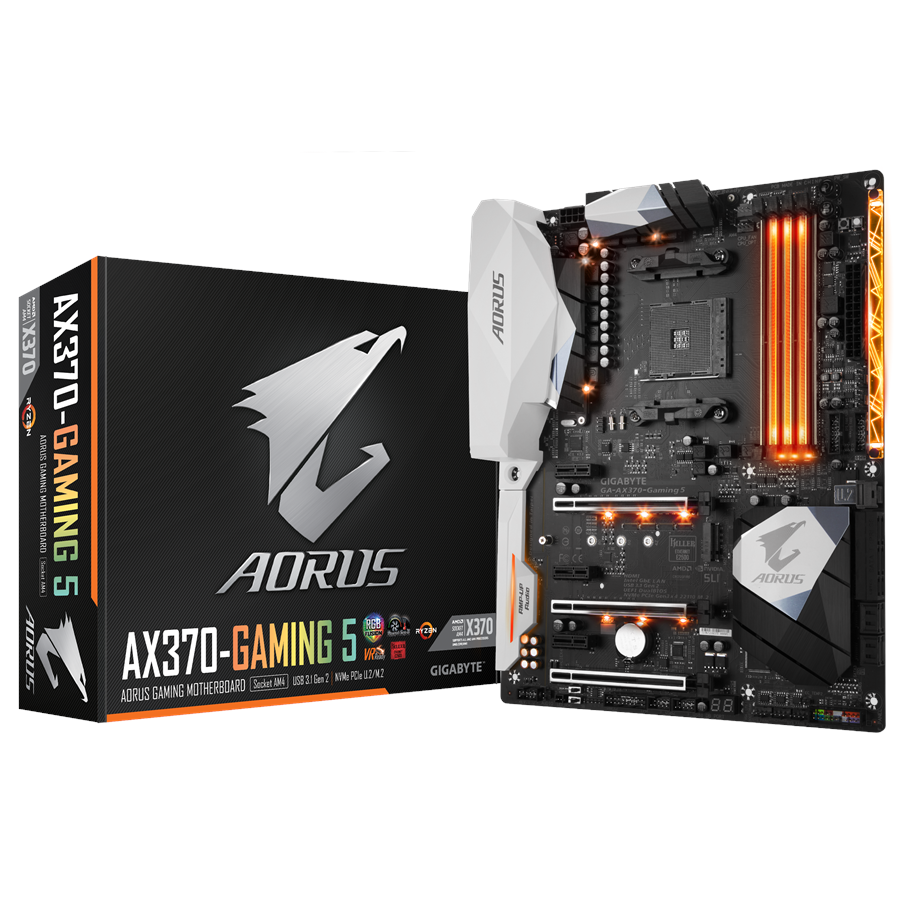 Emolevy - GIGABYTE GA-AX370-Gaming 5 Emolevy - AMD X370 - AMD AM4 socket - DDR4 RAM - ATX - GA-AX370-GAMING 5