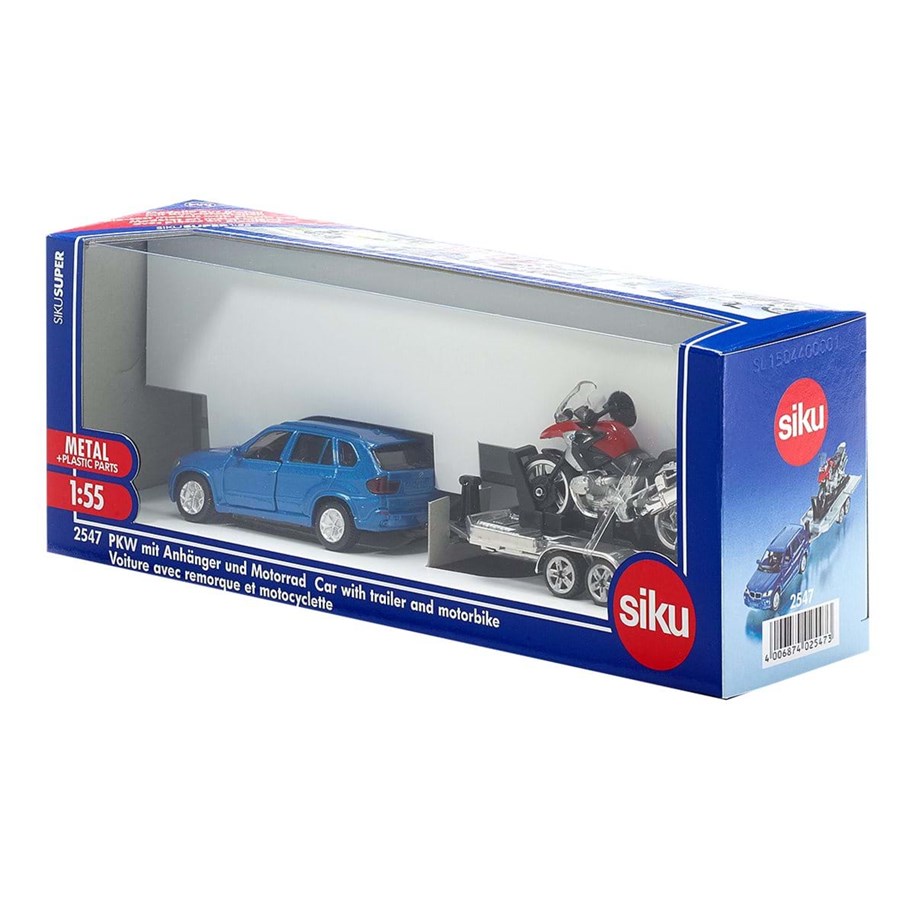 Leluautot - SIKU Super - Car With Trailer And Motorbike - 540008