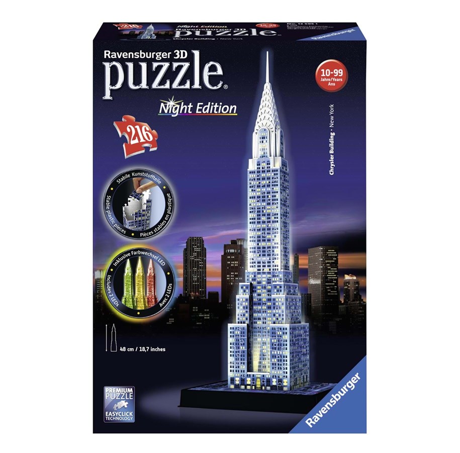 Palapelit - Ravensburger 3D puzzle-Chrysler building Night Edi - 125951