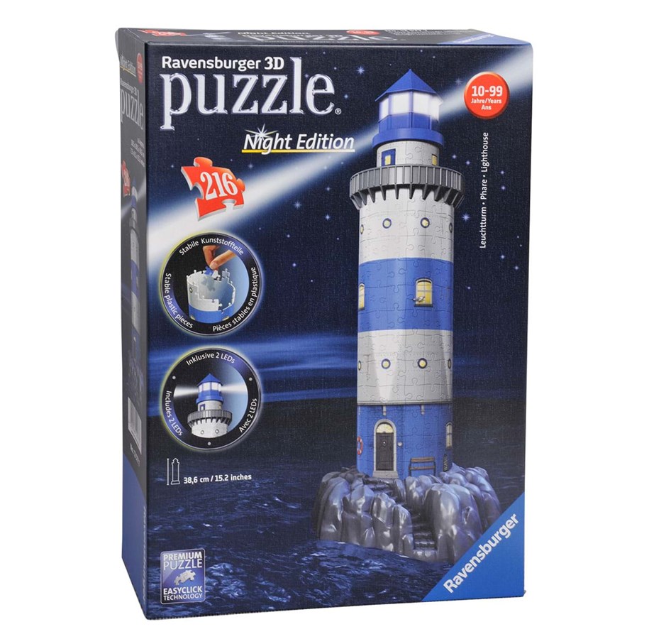 Palapelit - Ravensburger 3D Puzzle Lighthouse Night Edition 3D Palapeli - 125777