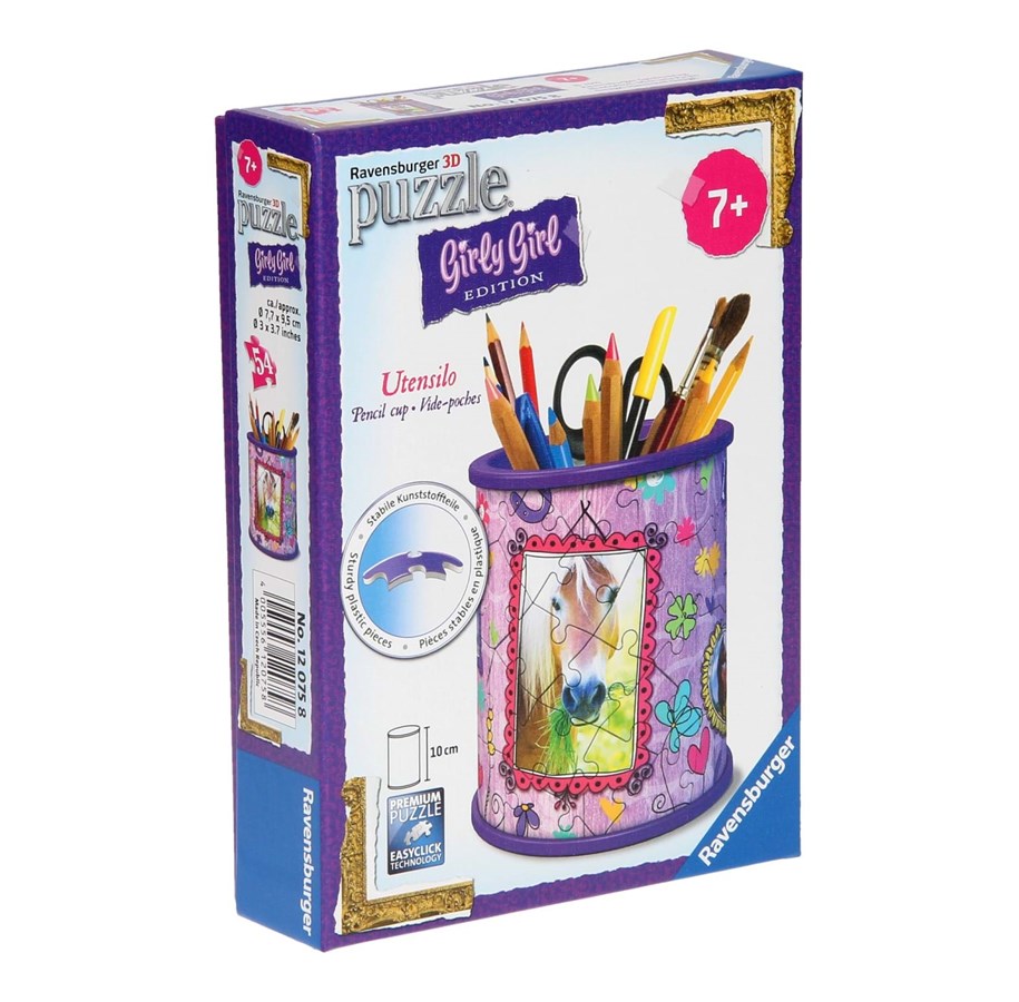 Palapelit - Ravensburger Girly Girl 3D puzzle horses-pencil holder 3D Palapeli - 120758