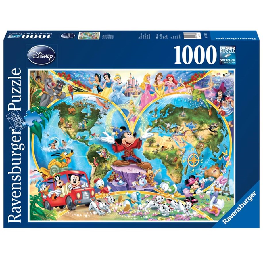 Palapelit - Ravensburger Disney's World Map 1000p - 157853