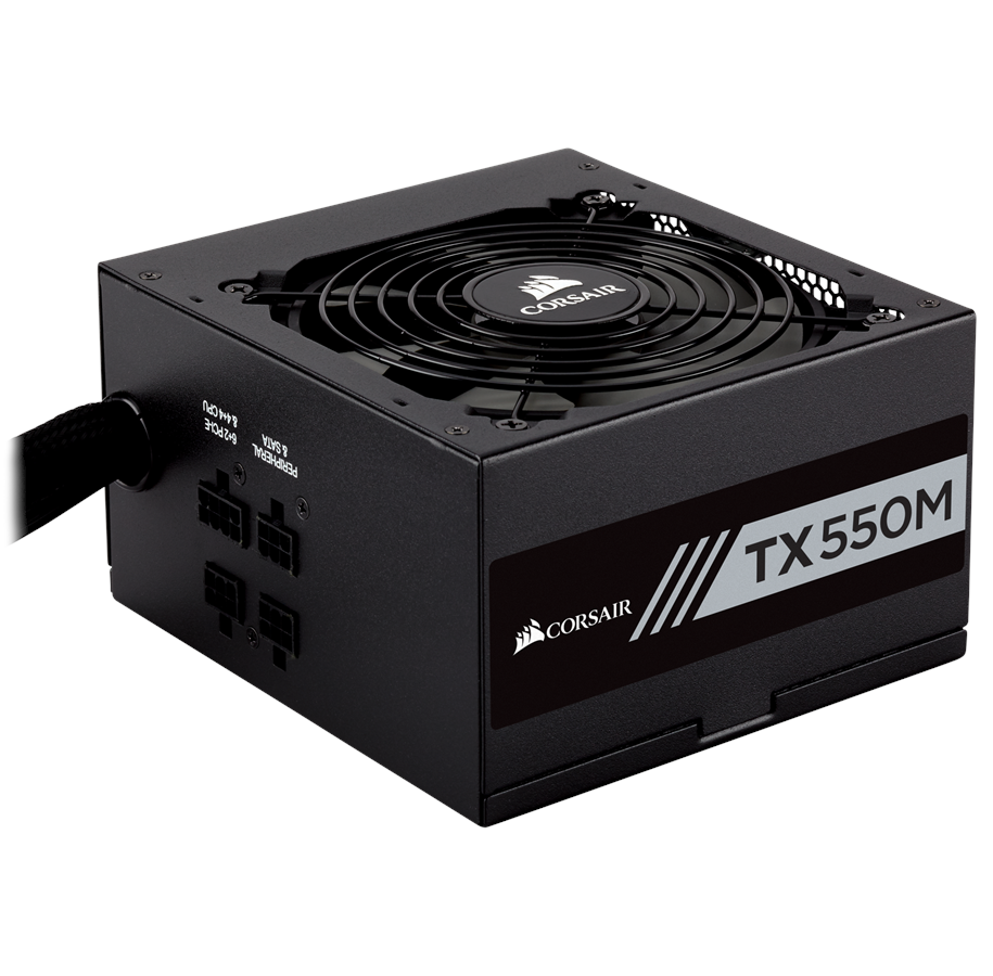 Virtalähde - Corsair TX550M Virtalähde - 550 Watt - 120 mm - ATX - 80 Plus Kulta sertifioitu - CP-9020133-EU