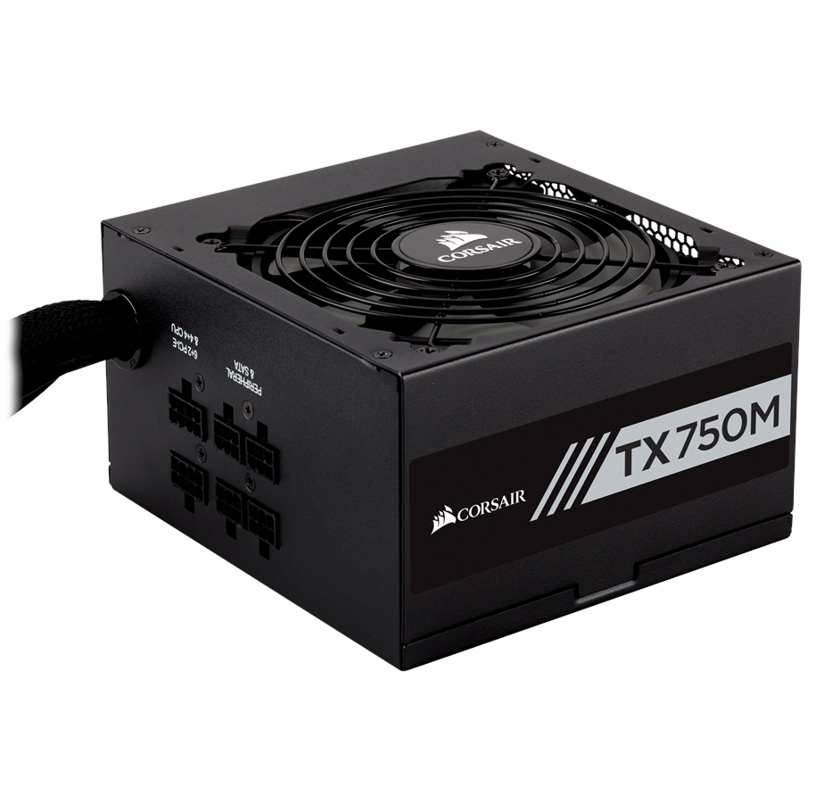 Virtalähde - Corsair TX750M Virtalähde - 750 Watt - 120 mm - ATX - 80 Plus Kulta sertifioitu - CP-9020131-EU