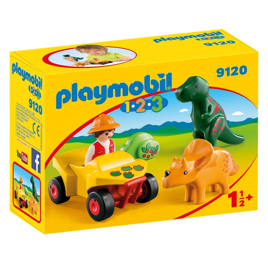 Playmobil - Playmobil 1.2.3 - 1.2.3 Tutkimusretkeilijä ja dinosaurukset - 9120