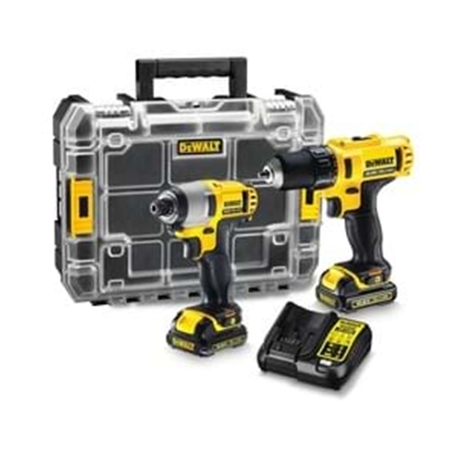 Ruuvi- ja Porakoneet - Dewalt 10.8V Power drill and impact driver kit - DCK211C2T - DCK211C2T-QW