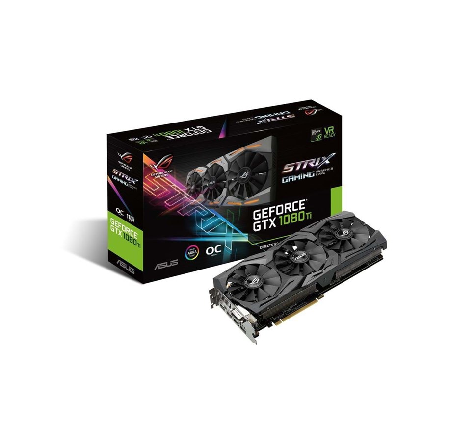 Näytönohjaimet - ASUS GeForce GTX 1080 Ti ROG STRIX OC - 11GB GDDR5X RAM - Näytönohjaimet *DEMO* - 90YV0AM0-M0NM00