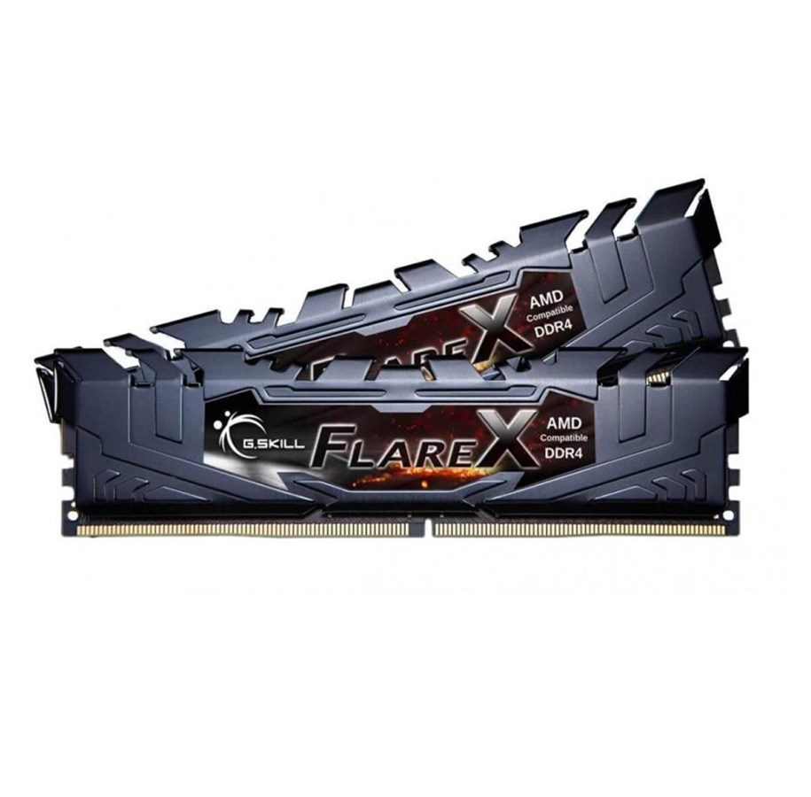RAM - G.Skill Flare X DDR4-3200 - 16GB - CL14 - Dual Channel (2 pcs) - AMD Optimized - Musta - F4-3200C14D-16GFX