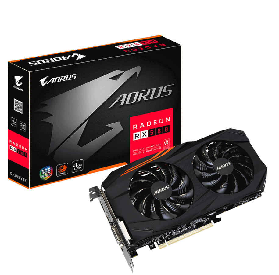 Näytönohjaimet - GIGABYTE Radeon RX 580 AORUS - 4GB GDDR5 RAM - Näytönohjaimet - GV-RX580AORUS-4GD