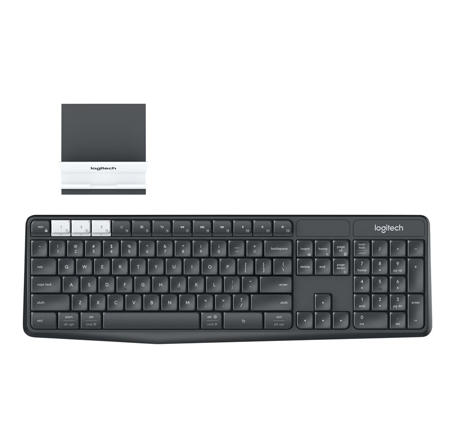 Näppäimistöt - Logitech K375s Multi-Device - ND - Näppäimistö - Pohjoismainen - Harmaa - 920-008176