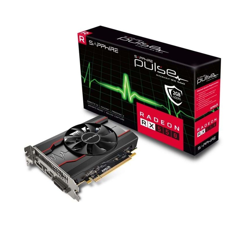 Näytönohjaimet - Sapphire Radeon RX 550 Pulse - 2GB GDDR5 RAM - Näytönohjaimet - 11268-03-20G