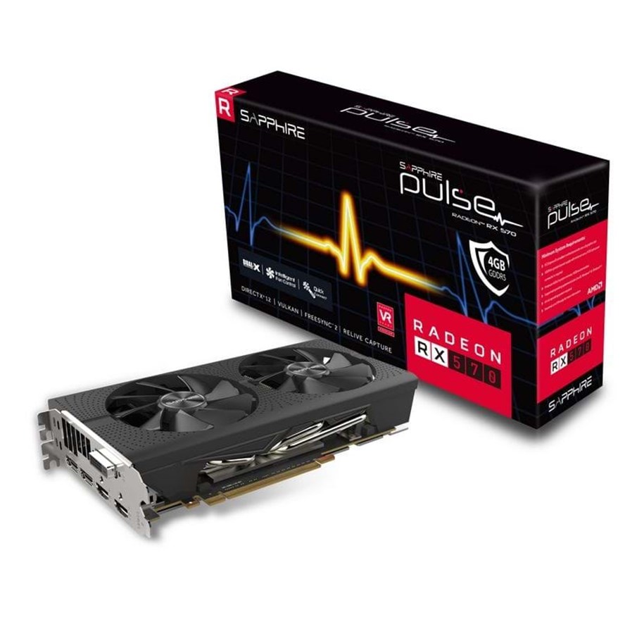 Näytönohjaimet - Sapphire Radeon RX 570 Pulse - 4GB GDDR5 RAM - Näytönohjaimet - 11266-04-20G