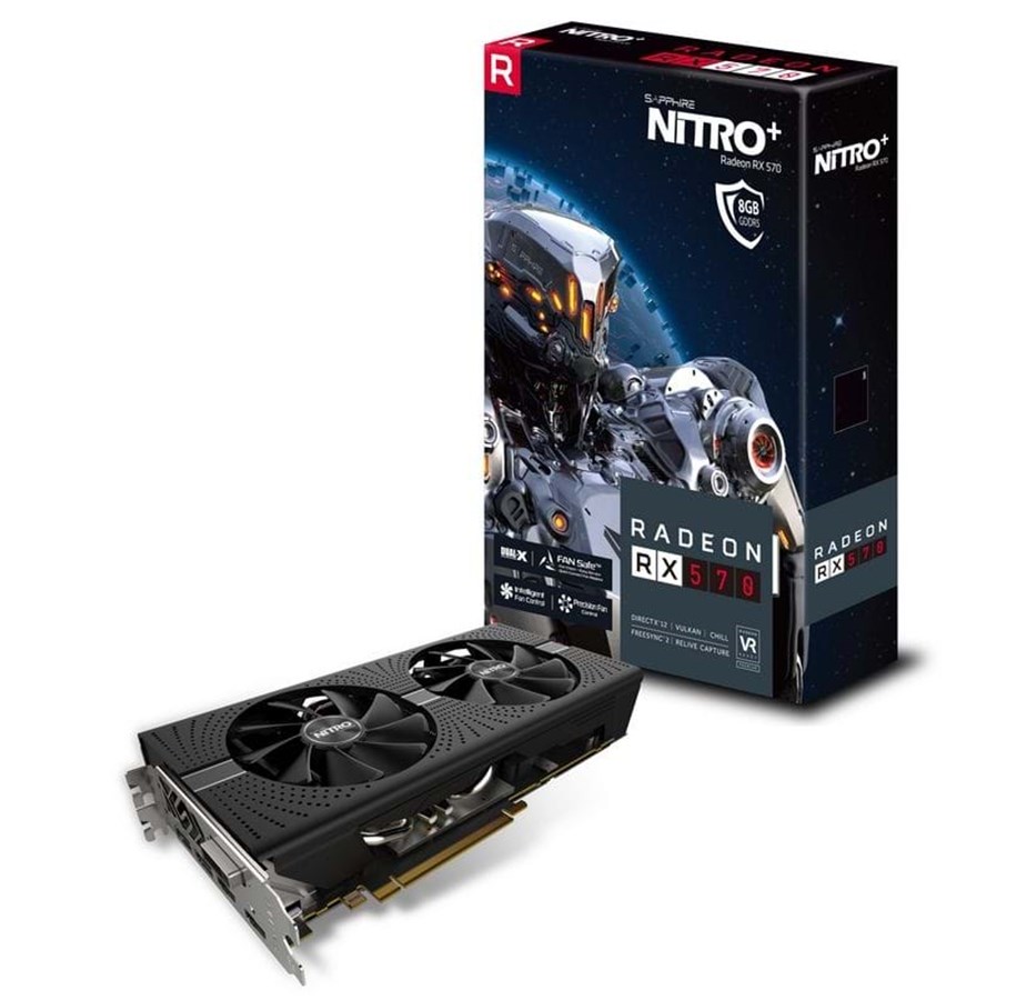 Näytönohjaimet - Sapphire Radeon RX 570 NITRO+ - 8GB GDDR5 RAM - Näytönohjaimet - 11266-09-20G