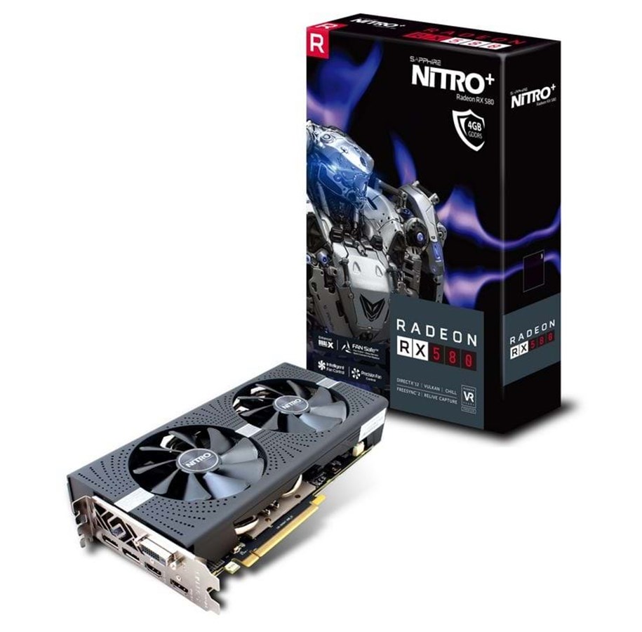 Näytönohjaimet - Sapphire Radeon RX 580 NITRO+ - 4GB GDDR5 RAM - Näytönohjaimet - 11265-07-20G