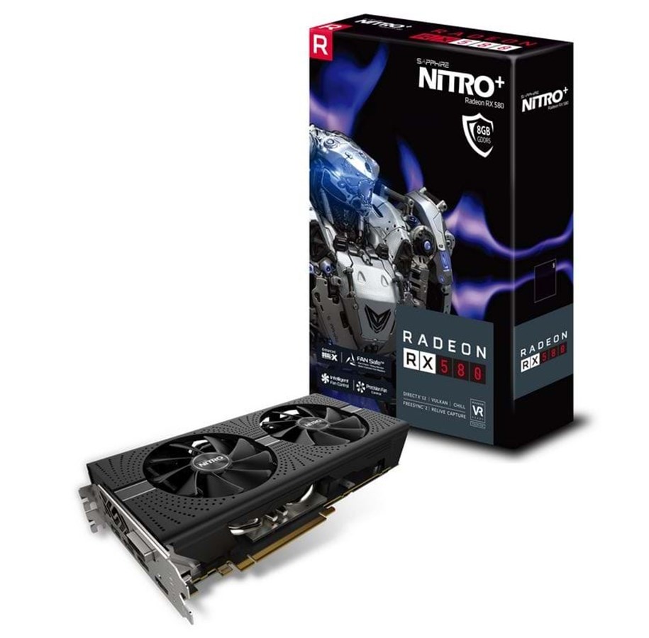Näytönohjaimet - Sapphire Radeon RX 580 NITRO+ - 8GB GDDR5 RAM - Näytönohjaimet - 11265-01-20G