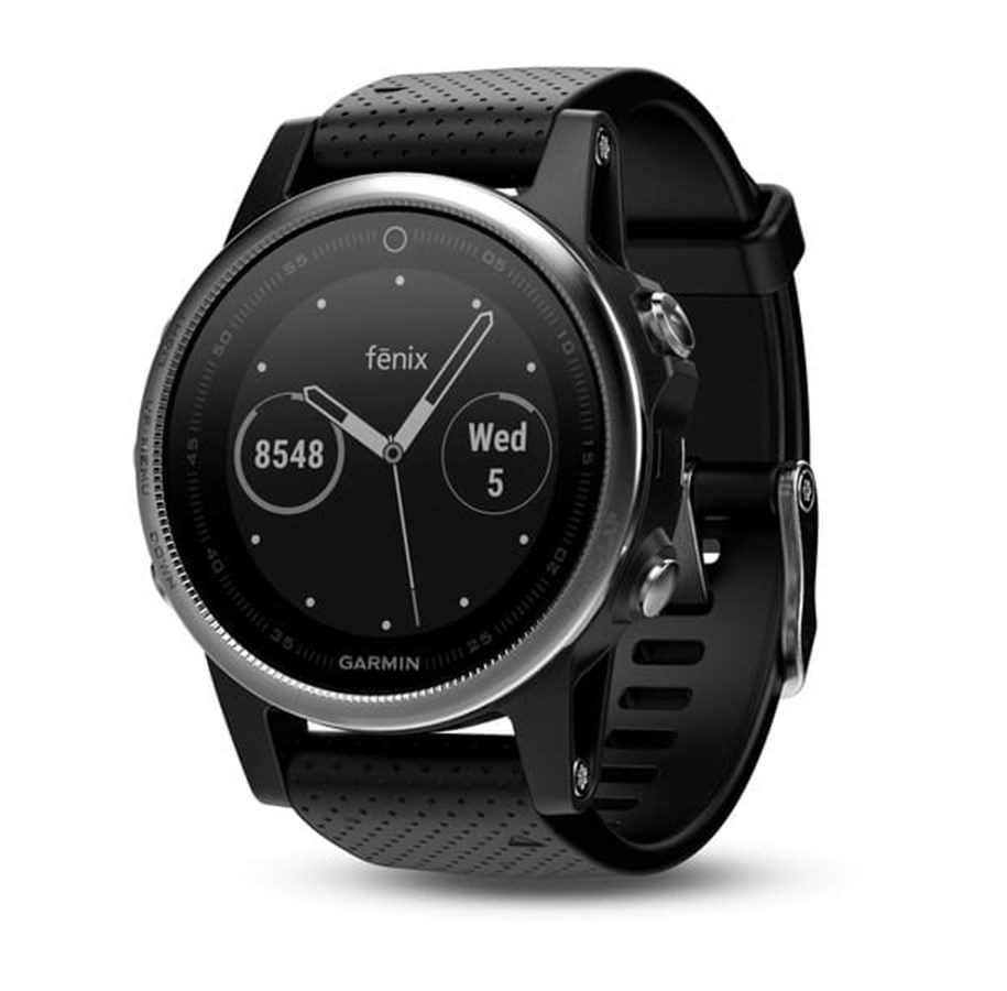 Älykellot, Urheilukellot & Aktiivisuusrannekkeet - Garmin Fenix 5S - Silver with black band - 010-01685-02