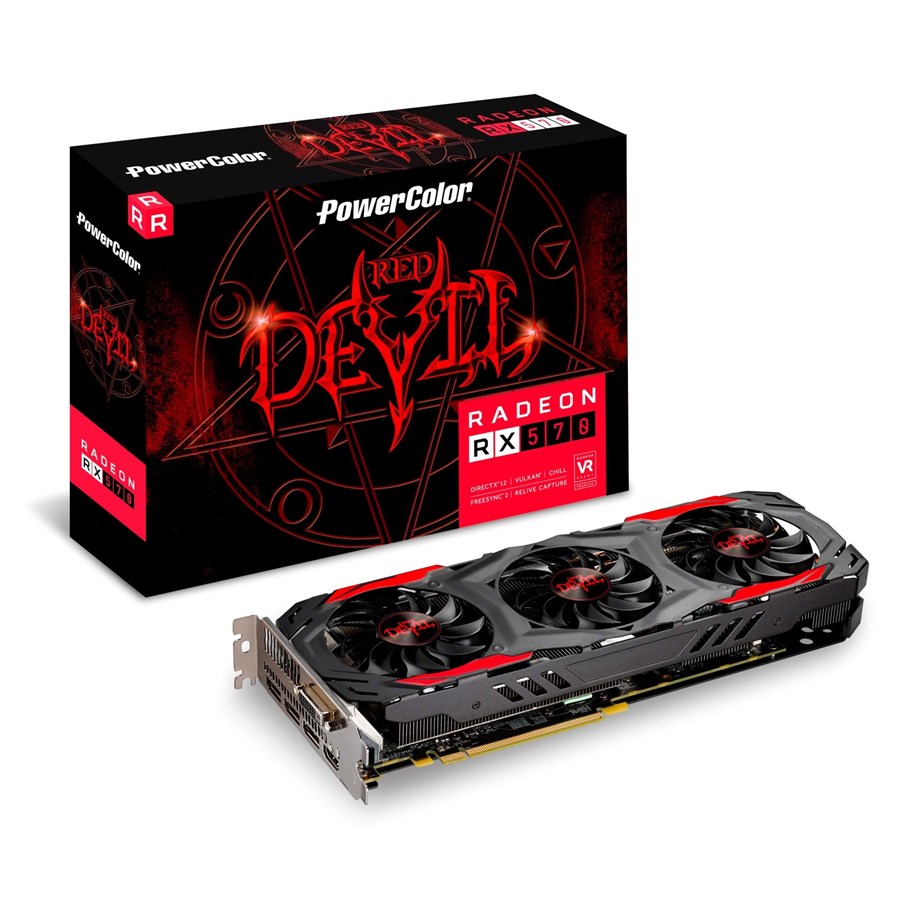 Näytönohjaimet - PowerColor Radeon RX 570 Red Devil - 4GB GDDR5 RAM - Näytönohjaimet - AXRX 570 4GBD5-3DH/OC