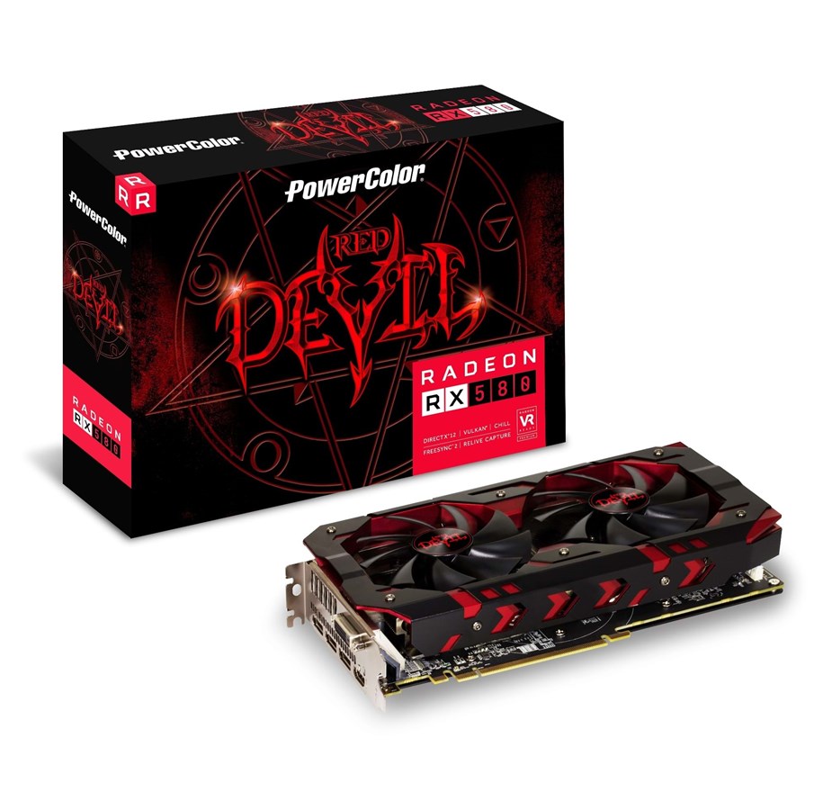 Näytönohjaimet - PowerColor Radeon RX 580 Red Devil - 8GB GDDR5 RAM - Näytönohjaimet - AXRX 580 8GBD5-3DH/OC