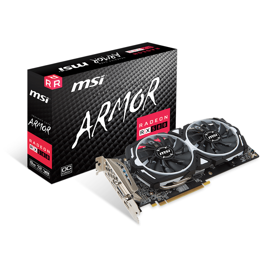 Näytönohjaimet - MSI Radeon RX 580 ARMOR OC - 8GB GDDR5 RAM - Näytönohjaimet - RX 580 ARMOR 8G OC